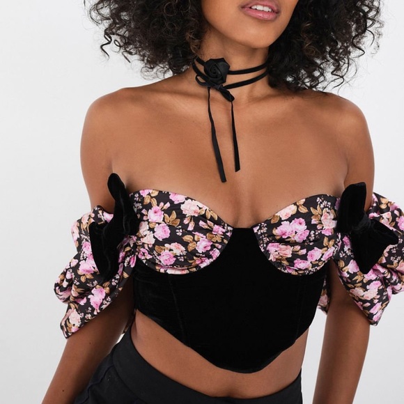 For Love And Lemons Tops - For Love & Lemons Kate Corset Crop Top